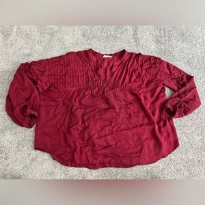 Ina Deep Red Pleated Blouse